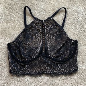 NWOT VS black & tan lace lingerie bra & panty set